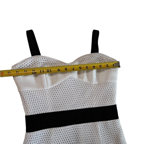 Milly Black & White Bustier Dress with Mess Overlay Size 4 - Picture 11 of 17